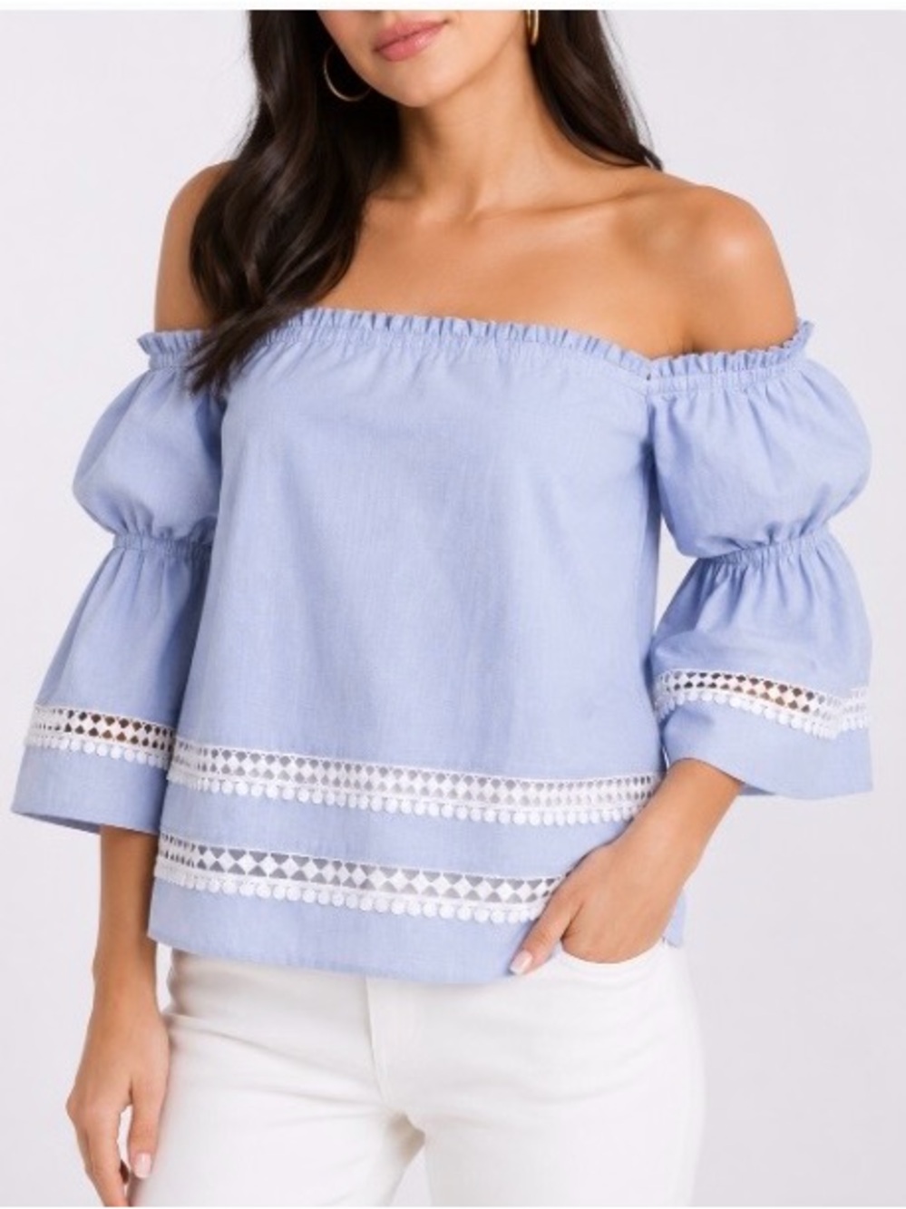 5 for $25! White House Black Market Off Shoulder Top